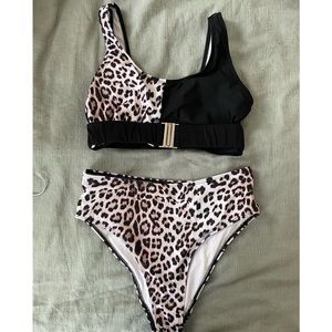 Black and Cheetah Bikini